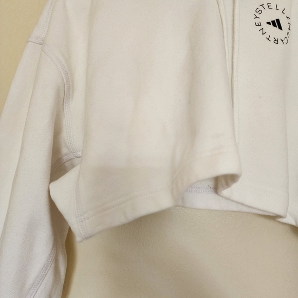 ADIDAS BY STELLA MCCARTNEY FUTUREPLAYGROUND CROPPED HOODIE WHITE SIZE XXS - Picture 6 of 12